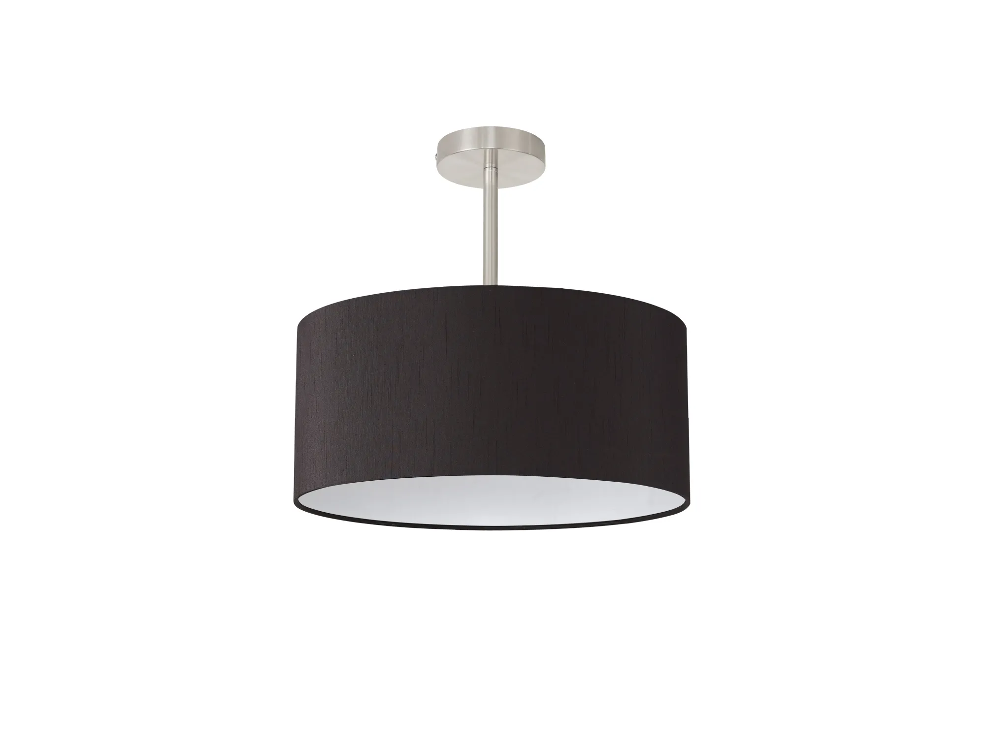 Baymont 40cm Semi Flush 1 Light Satin Nickel, Black DK0253  Deco Baymont